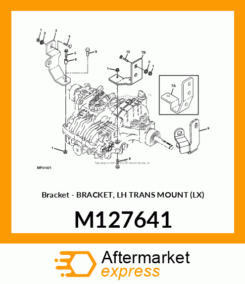 Bracket - BRACKET, LH TRANS MOUNT (LX) M127641