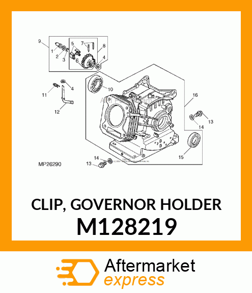 CLIP, GOVERNOR HOLDER M128219