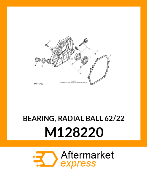 BEARING, RADIAL BALL 62/22 M128220