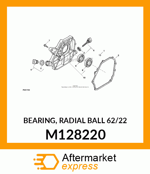 BEARING, RADIAL BALL 62/22 M128220