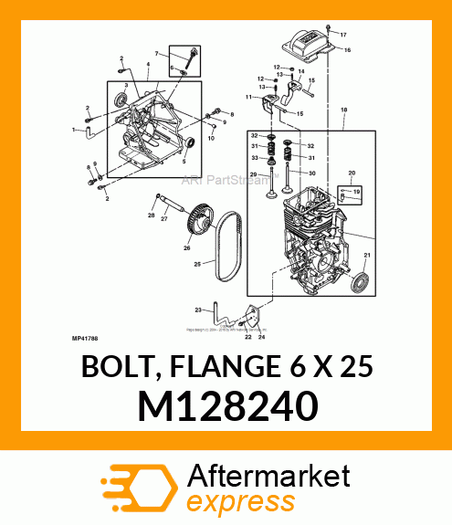 BOLT, FLANGE 6 X 25 M128240