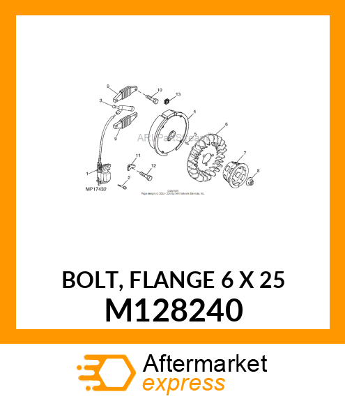 BOLT, FLANGE 6 X 25 M128240