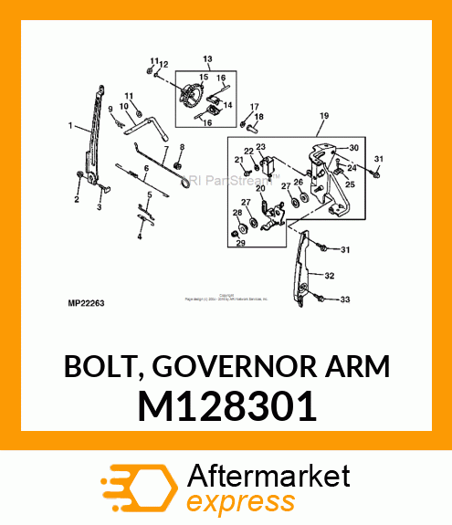 BOLT, GOVERNOR ARM M128301