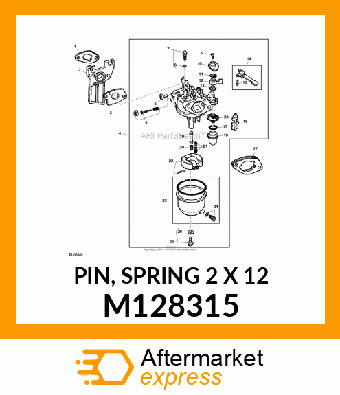 PIN, SPRING 2 X 12 M128315