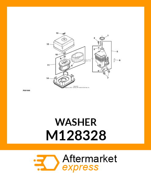 NUT, WING 6MM M128328