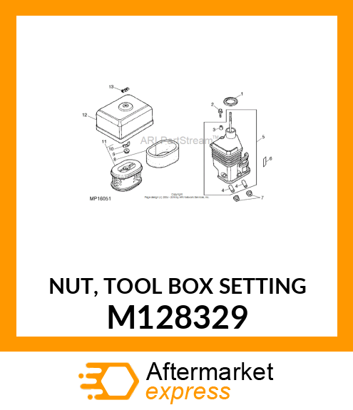 NUT, TOOL BOX SETTING M128329