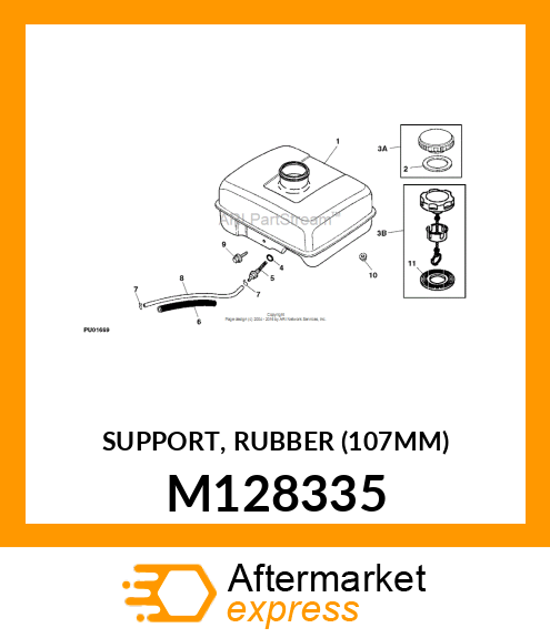 SUPPORT, RUBBER (107MM) M128335