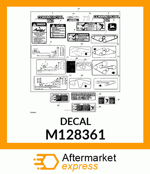 LABEL, BELT INSTALLATION M128361