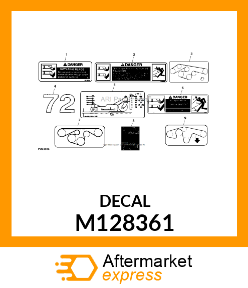 LABEL, BELT INSTALLATION M128361