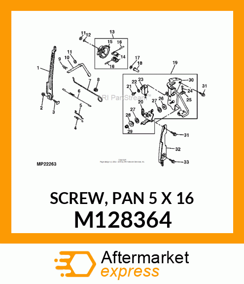 SCREW, PAN 5 X 16 M128364