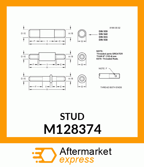 STUD, BELT SHIELD M128374