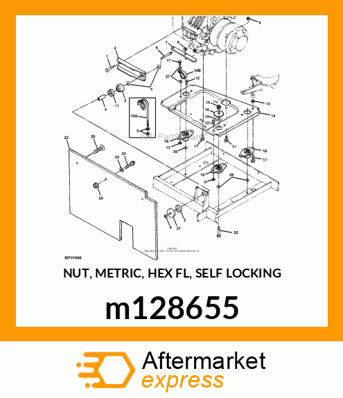 NUT, METRIC, HEX FL, SELF LOCKING m128655