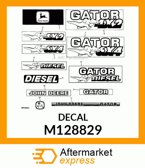 LABEL, CARGOBOX SIDE (GATOR) M128829