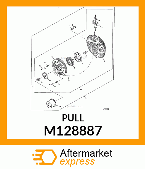 GRIP,RECOIL STARTER W/O GRIP CAP M128887