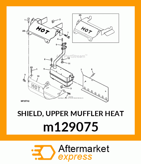 SHIELD, UPPER MUFFLER HEAT m129075