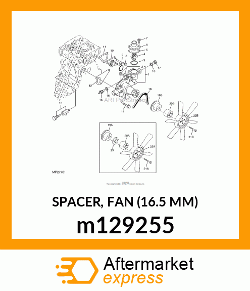 SPACER, FAN (16.5 MM) m129255