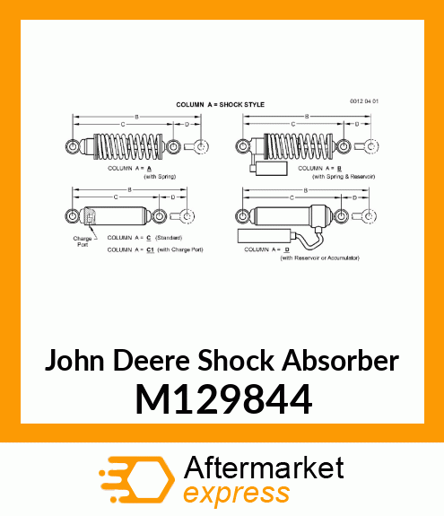 ABSORBER, SHOCK ASSY 1" M129844