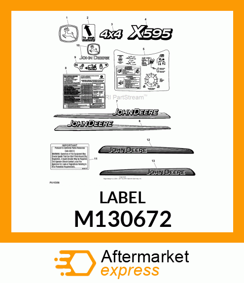 LABEL, RH HOOD TRIMSTRIP M130672