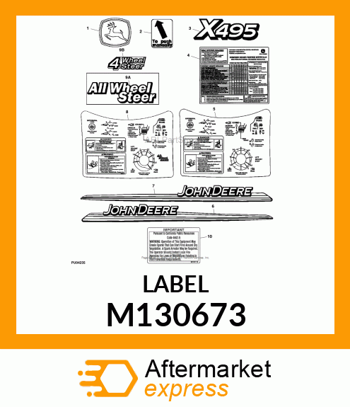 LABEL, LH HOOD TRIMSTRIP M130673