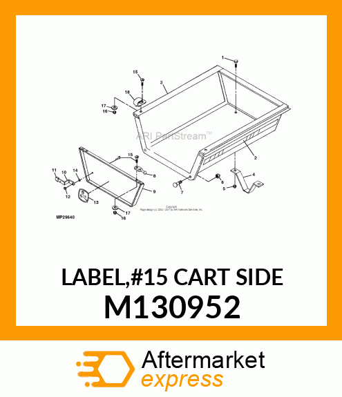 LABEL,#15 CART SIDE M130952