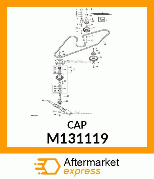 CAP, CAP, PLASTIC M131119