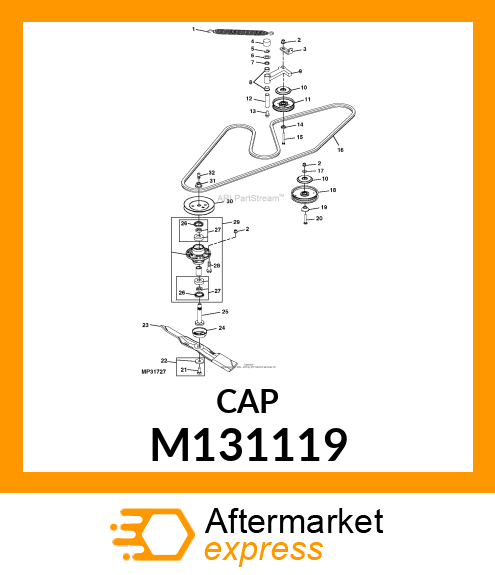 CAP, CAP, PLASTIC M131119