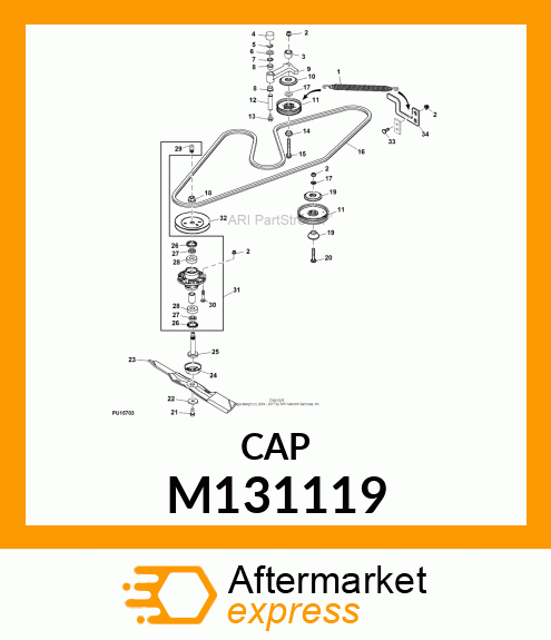 CAP, CAP, PLASTIC M131119