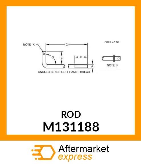 ROD, UPPER CONTROL M131188