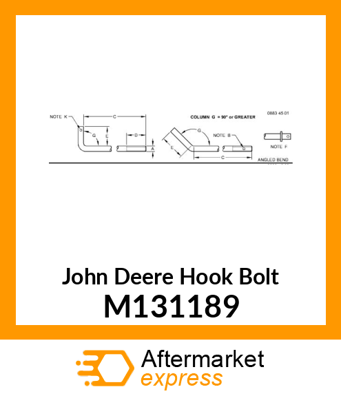 Hook Bolt M131189