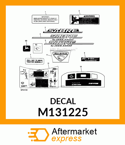 Label - LABEL, REAR TRIM (SABRE) M131225