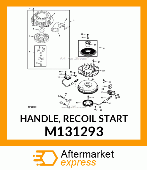 HANDLE, RECOIL START M131293