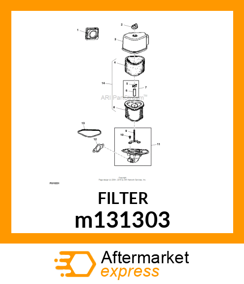 KIT,KOHLER AIRFILTER 16HP AND 17.5H m131303