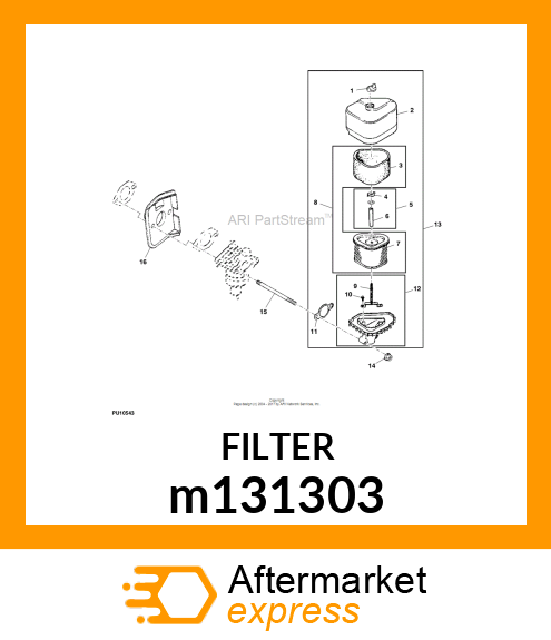 KIT,KOHLER AIRFILTER 16HP AND 17.5H m131303