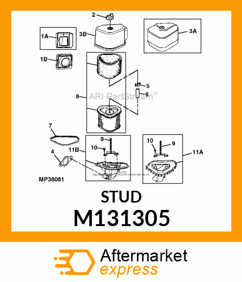 STUD, M6 X 1.0 X 79 M131305