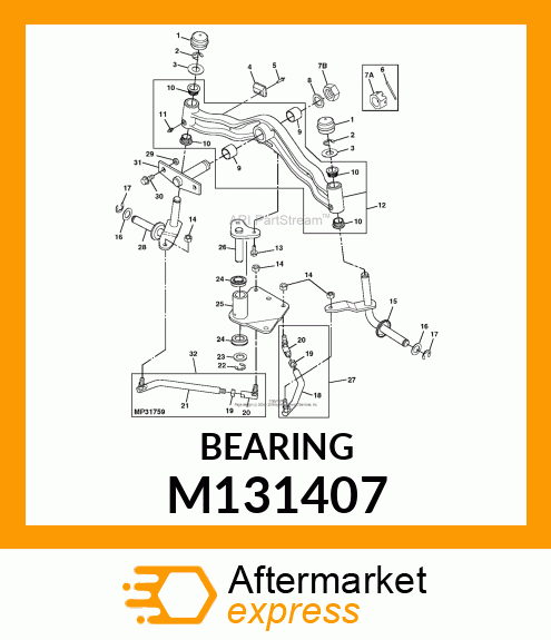 BEARING, BEARING,FLANGED SERRATED M131407