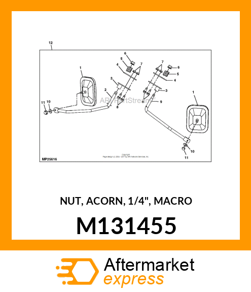 NUT, ACORN, 1/4", MACRO M131455