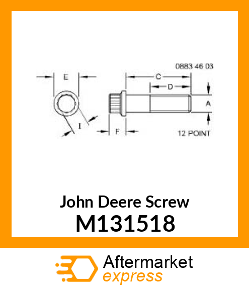 BOLT, M10 X 1.00 X 28, 12 PT HEX FL M131518