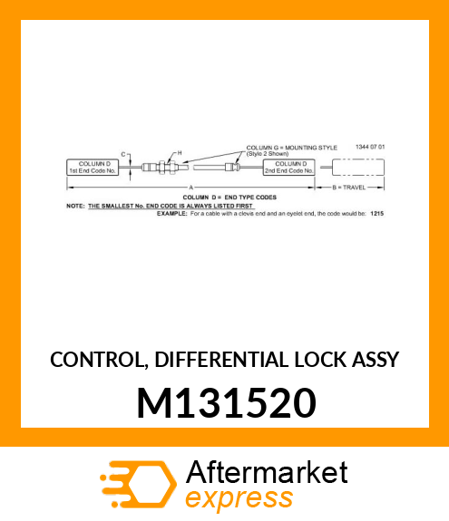 CONTROL, DIFFERENTIAL LOCK ASSY M131520