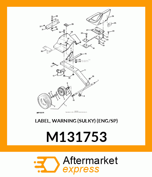 LABEL, WARNING (SULKY) (ENG/SP) M131753