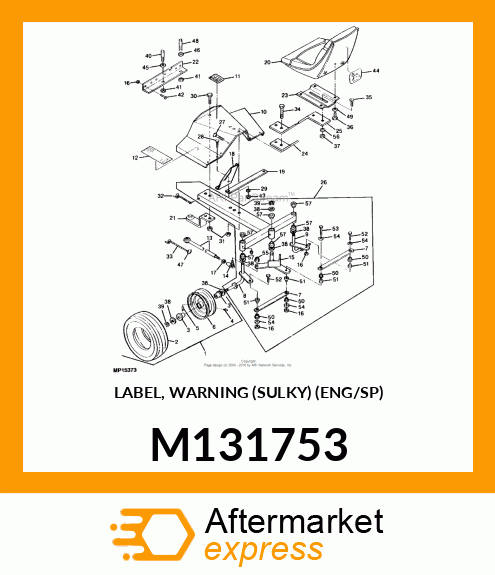 LABEL, WARNING (SULKY) (ENG/SP) M131753