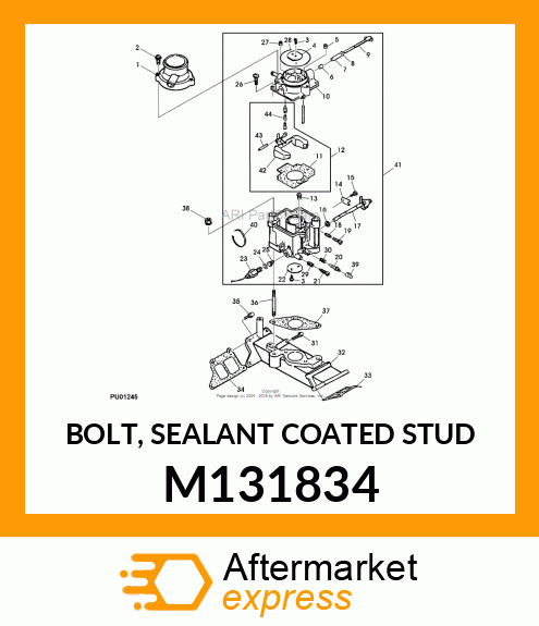 BOLT, SEALANT COATED STUD M131834