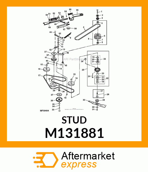 SHAFT, JACKSHEAVE PIVOT M131881