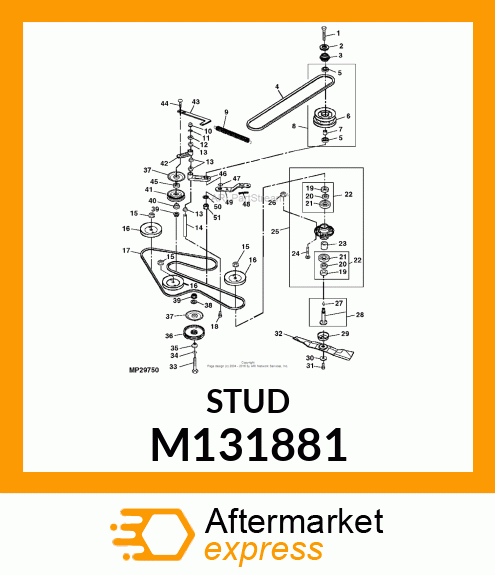 SHAFT, JACKSHEAVE PIVOT M131881