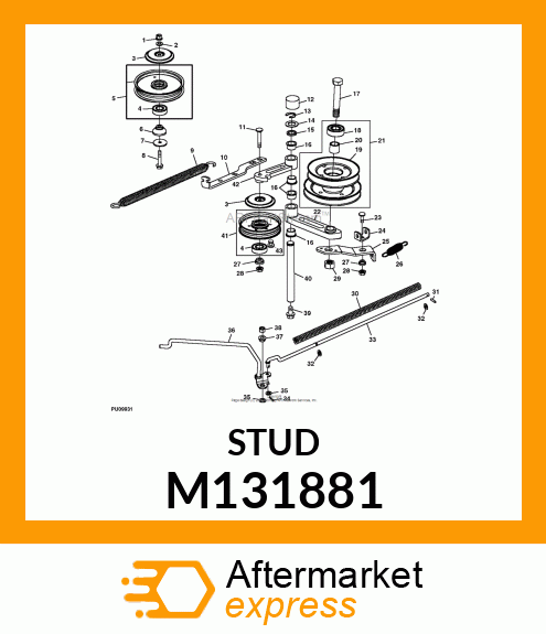 SHAFT, JACKSHEAVE PIVOT M131881