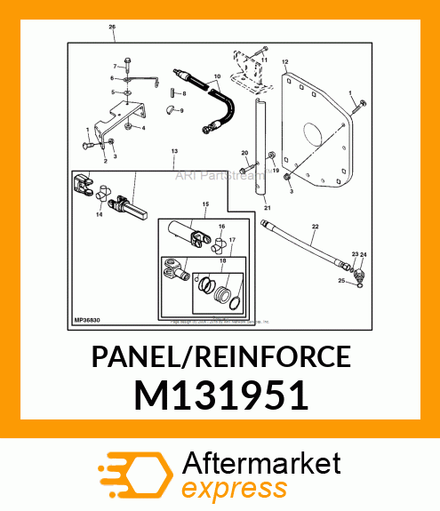 PANEL, PANEL LH BLOWER END M173173 M131951