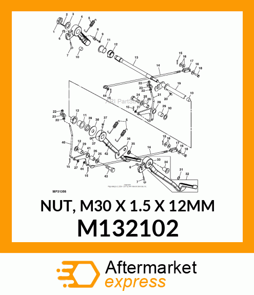 NUT, M30 X 1.5 X 12MM M132102