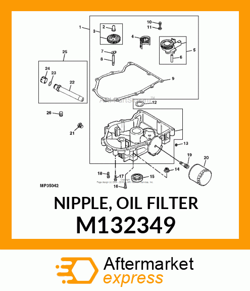 NIPPLE, OIL FILTER M132349