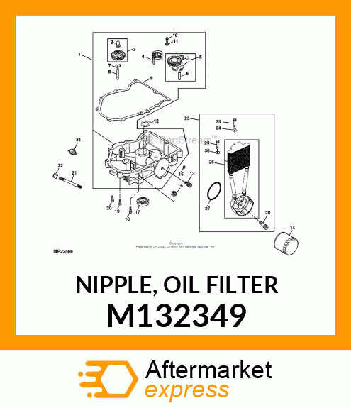 NIPPLE, OIL FILTER M132349