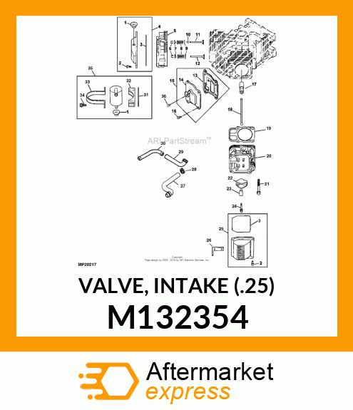 VALVE, INTAKE (.25) M132354