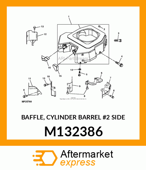 BAFFLE, CYLINDER BARREL #2 SIDE M132386